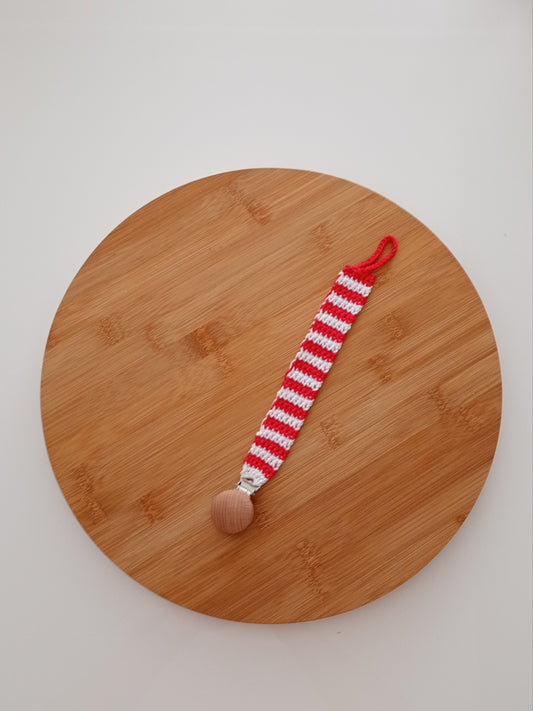 prendedor de chupeta (vermelho + branco)
