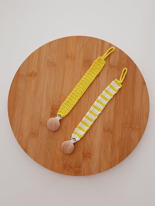 prendedor de chupeta (amarelo + branco)