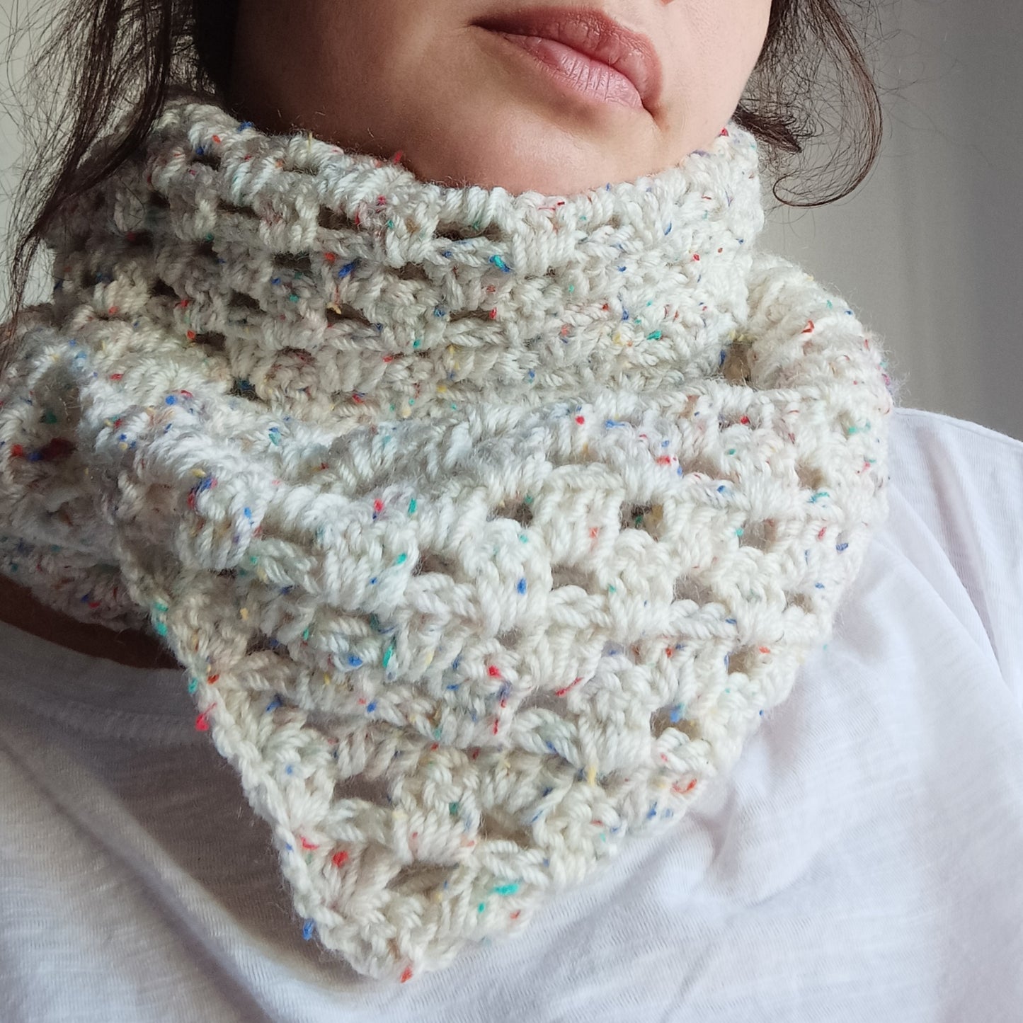 Xaile mini Branco Mesclado -  Peça Única