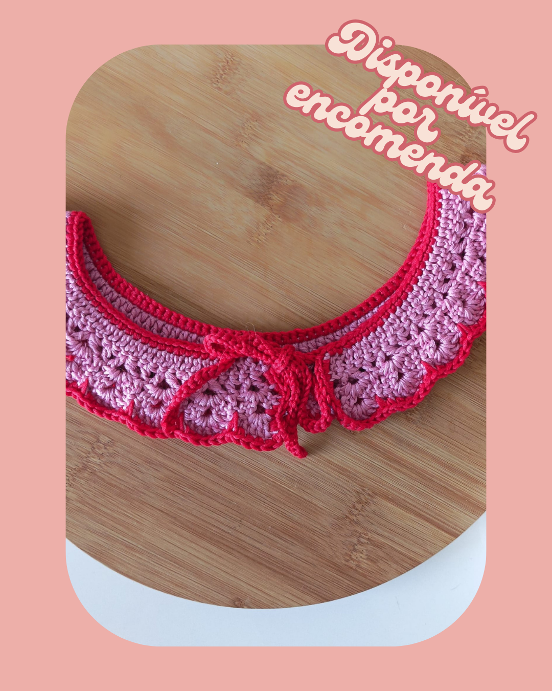 Gola Camélia - Mini - Rosa e Vermelho